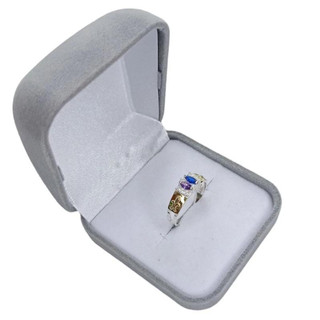 Anel Formatura Prata 950 Ouro 18K 750 Anel de Formatura 2 Cursos 2 Pedras Zirconia - Todos Cursos 07