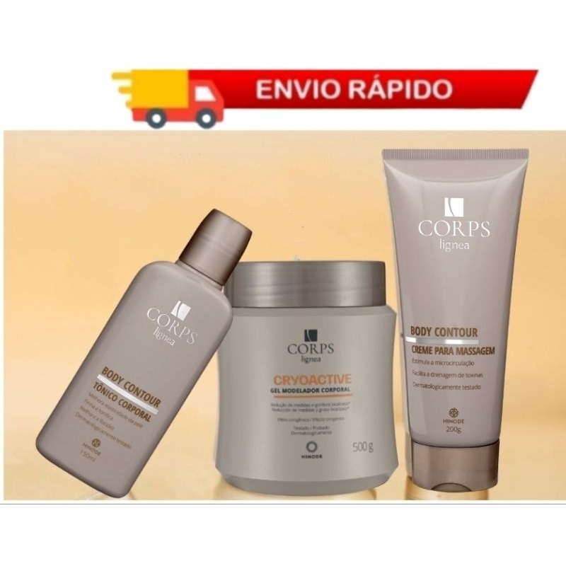Kit Lipo Manual Completo Hinode Tônico Corporal I Creme Para Massagem I Gel Corps Redutor De Medidas Lignea