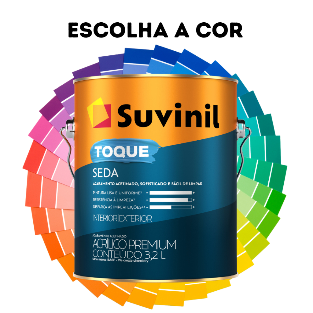 Tinta Parede Acetinada 3,2l Toque Seda Suvinil Escolha A Cor em Oferta na Shopee