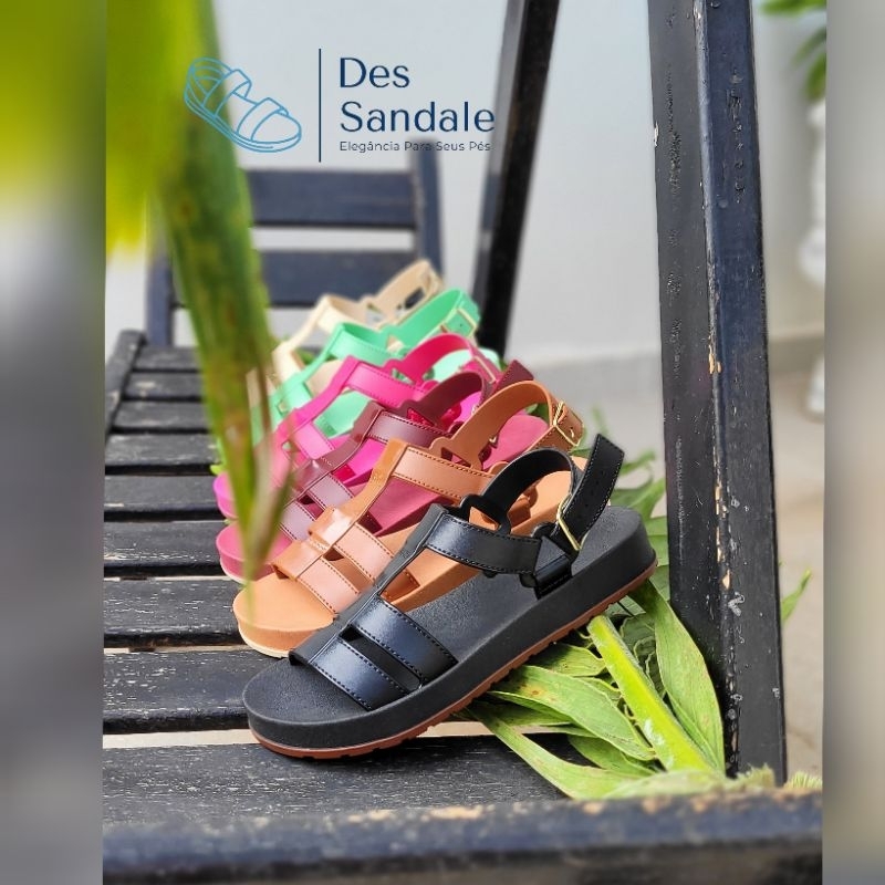 Sandália Feminina Papete Plataforma