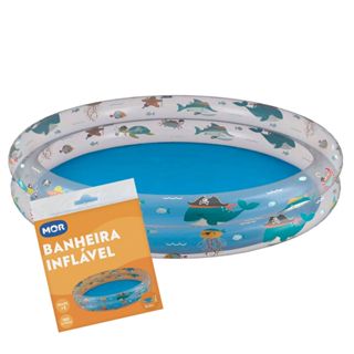 Piscina Banheira Inflável Infantil Redonda 120x20cm 180l Mor em Oferta na Shopee