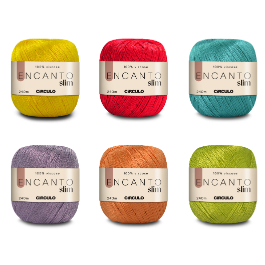Linha Fio Encanto Slim  Para Croche 240m Circulo 100% Viscose (todas as cores)