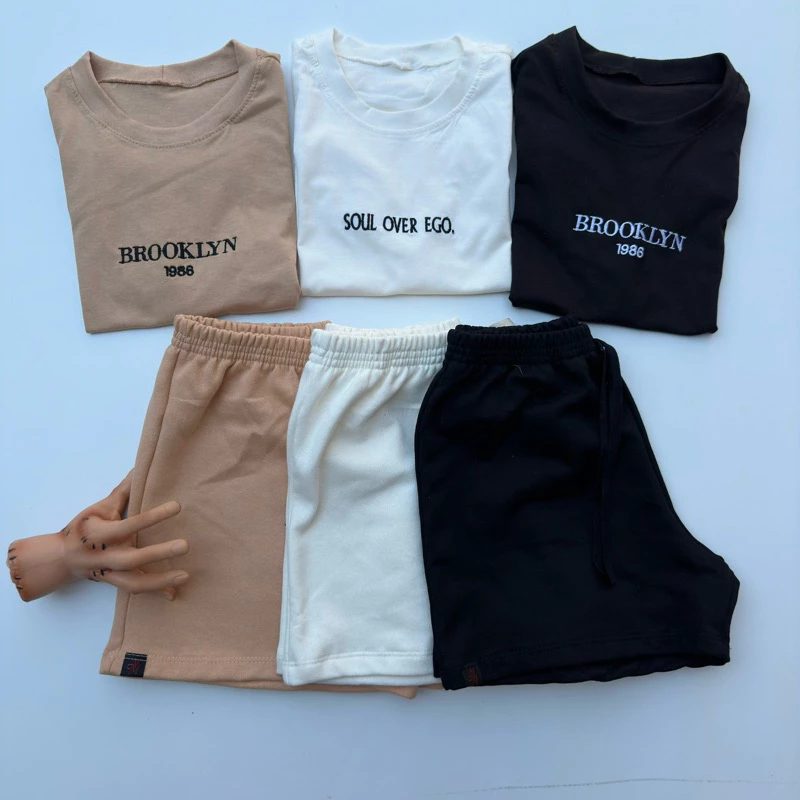 kit 3 conjunto feminino short feminino de moletom cropped basico conjunto para o dia a dia Conjunto Feminino Moletinho — imagem 1