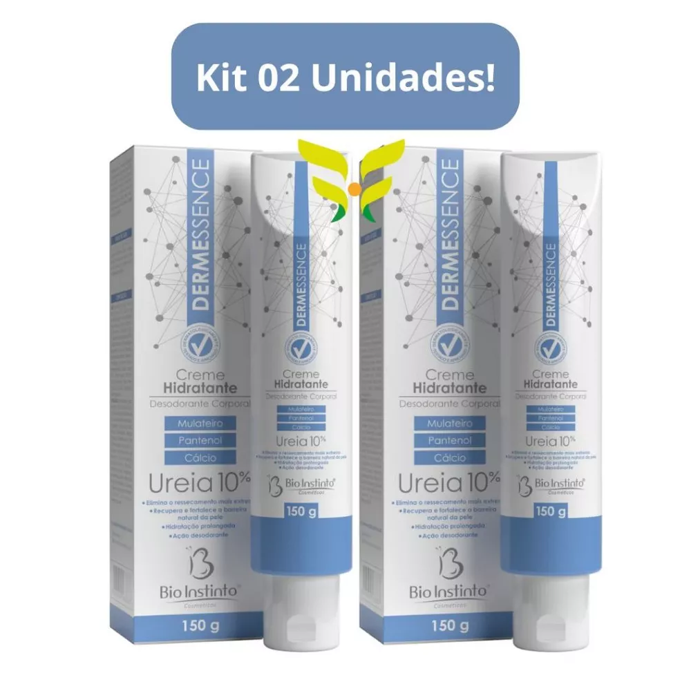 Kit 2 Unidades: Dermessence Creme Desodorante Hidratante Corporal Ureia 10% 150g Bio Instinto