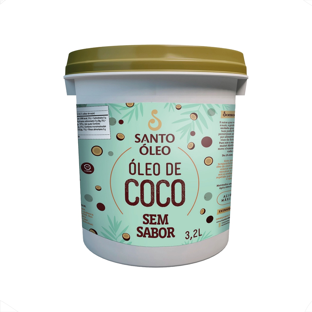 Óleo De Coco Extra Virgem Sem Sabor 3,2L