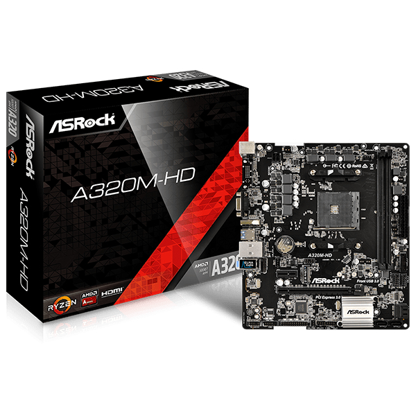 Placa Mae ASRock A320M-HD R4.0, DDR4, Socket AM4, M-ATX, Chipset AMD A320, A320M-HD-R4