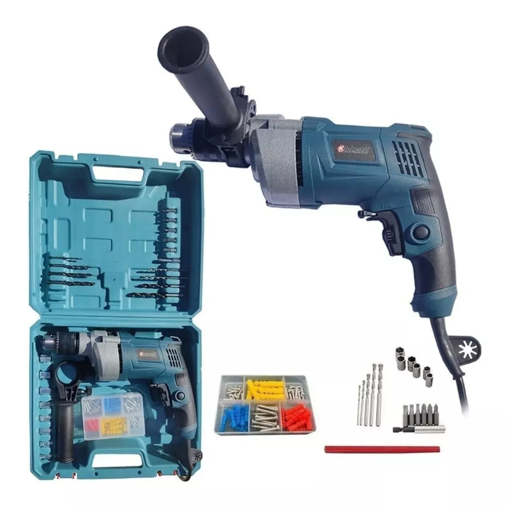 Furadeira de Impacto e Parafusadeira 950W com Controle de Velocidade e Auto Reverso 26pçs em Oferta na Shopee