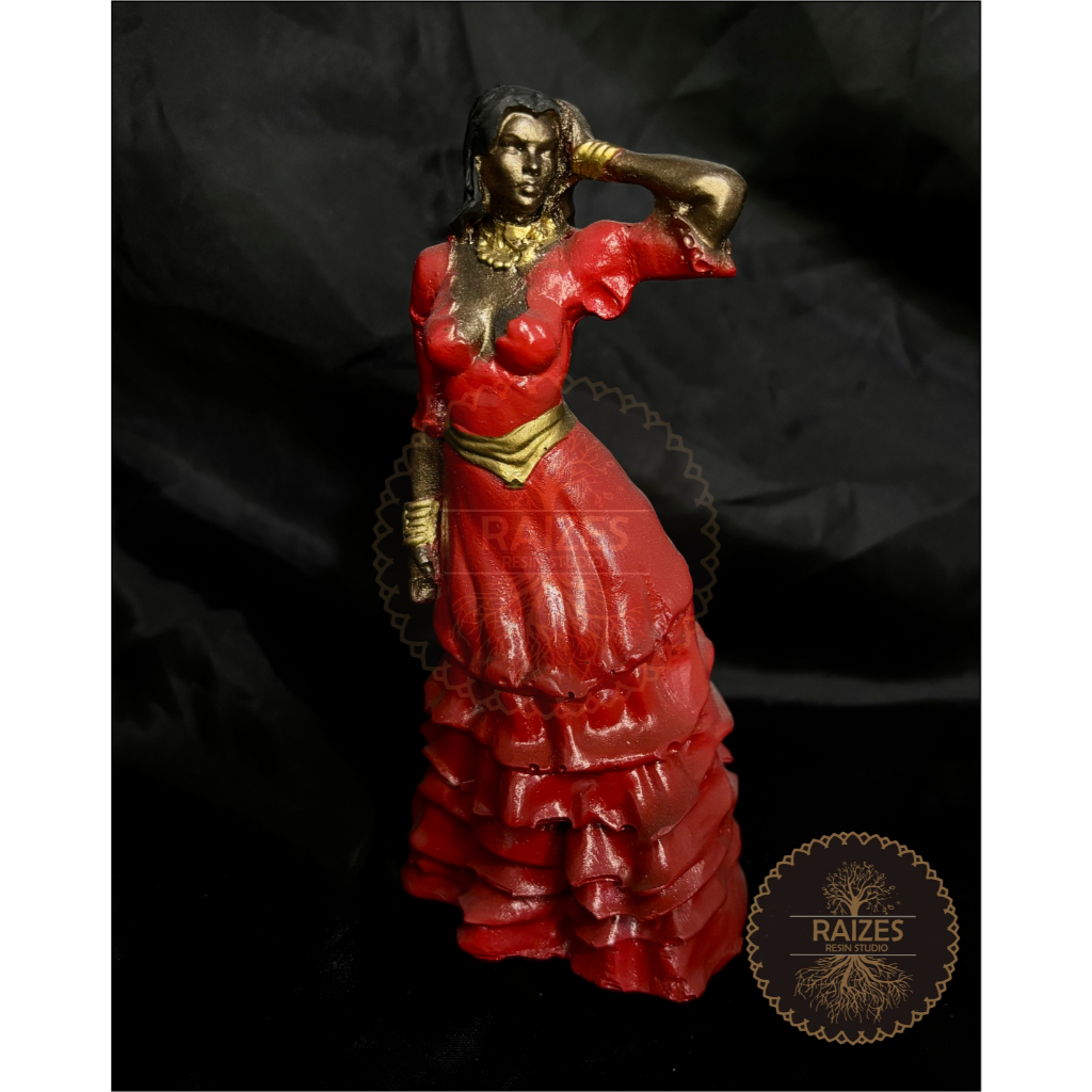 Estátua/Escultura Imagem Miniatura Pombagira Cigana Vestido Vermelho