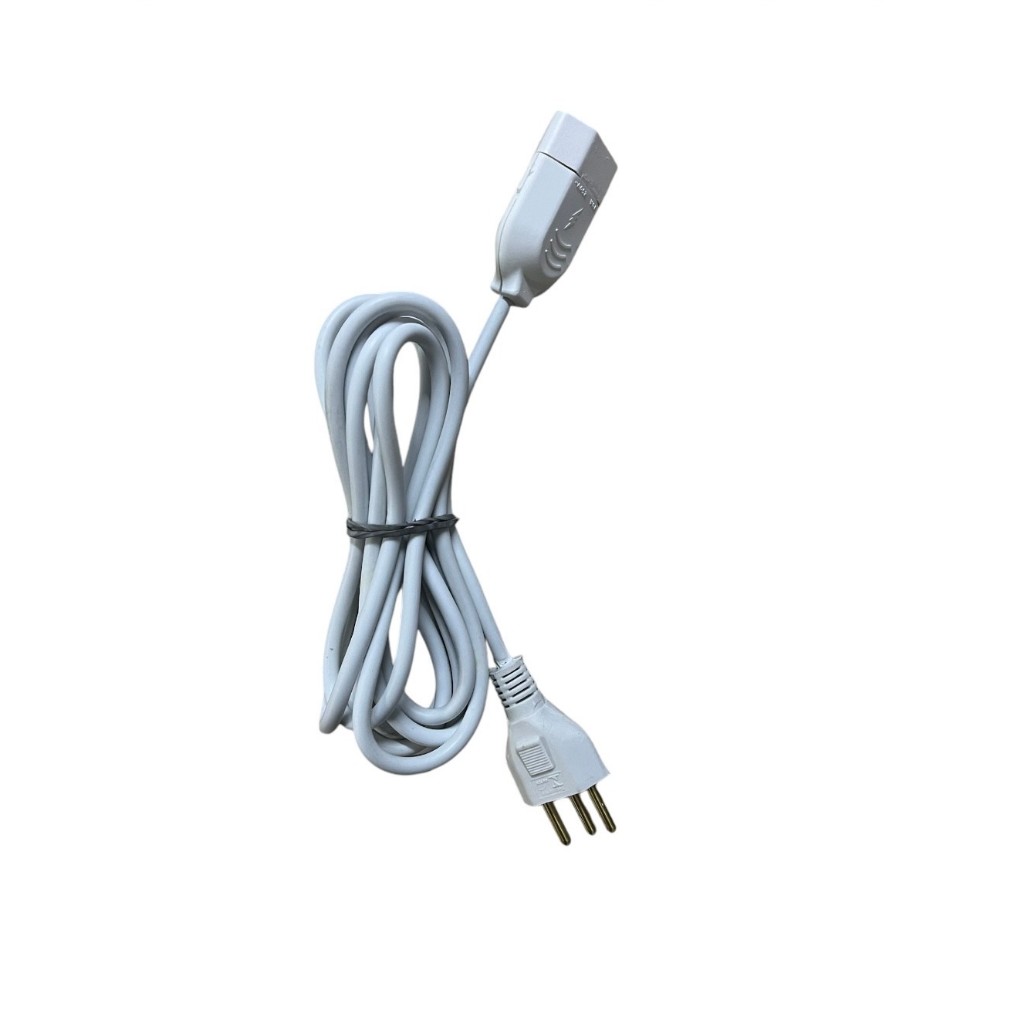 Prolongador 10A - Cabo PP 3 Vias 3x1mm - 3M - Para Secador, AirFryer e Microondas - Plug Tripolar Injetado