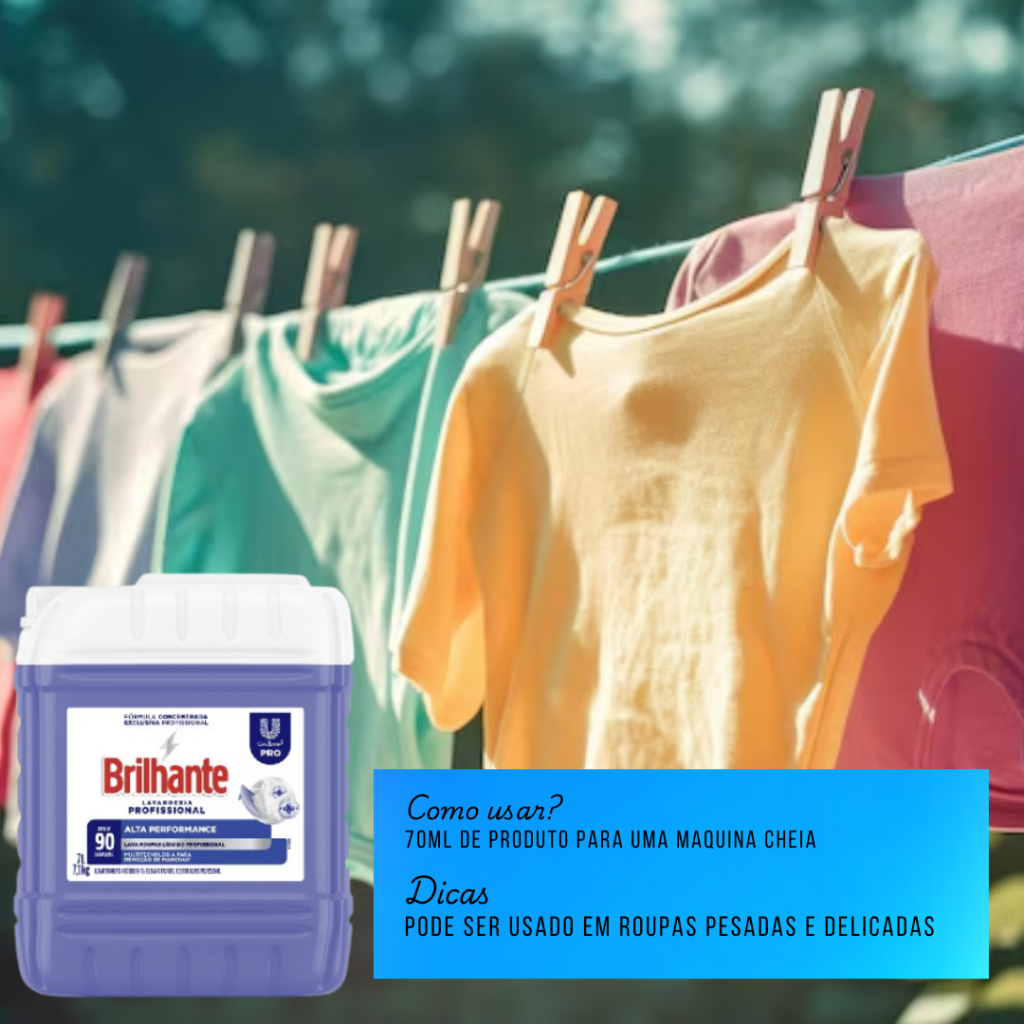 Detalhes do Lava Roupas Líquido Brilhante Alta Performance 7L