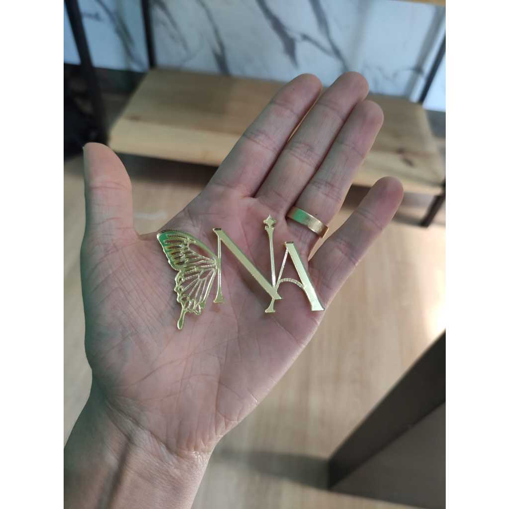 Kit 30 uni Aplique Logomarca Acrílico Espelhado - 3cm Altur - logotipo - Logomarca Personalizada