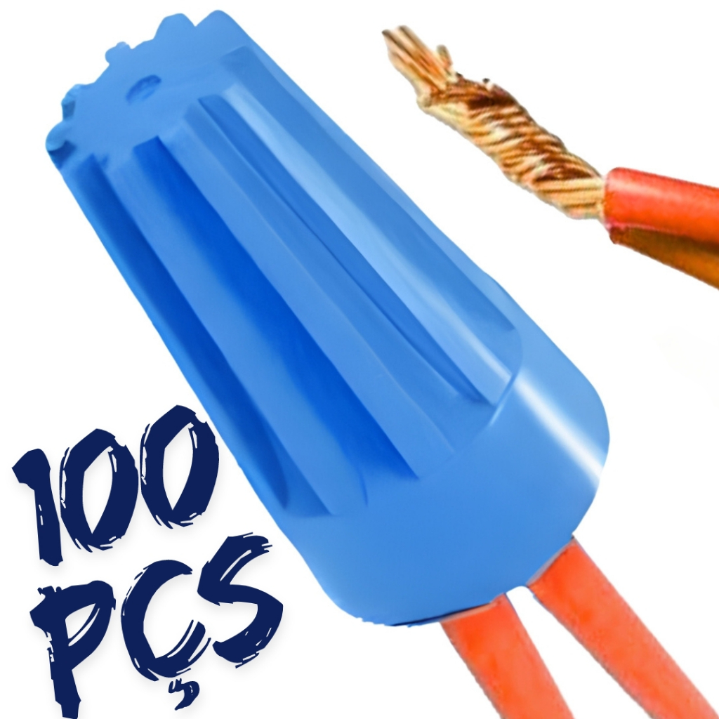 100X Emenda de Fios Conector Torção Azul Sp2 0,8mm A 4mm (Pacote c/ 100pçs) em Oferta na Shopee