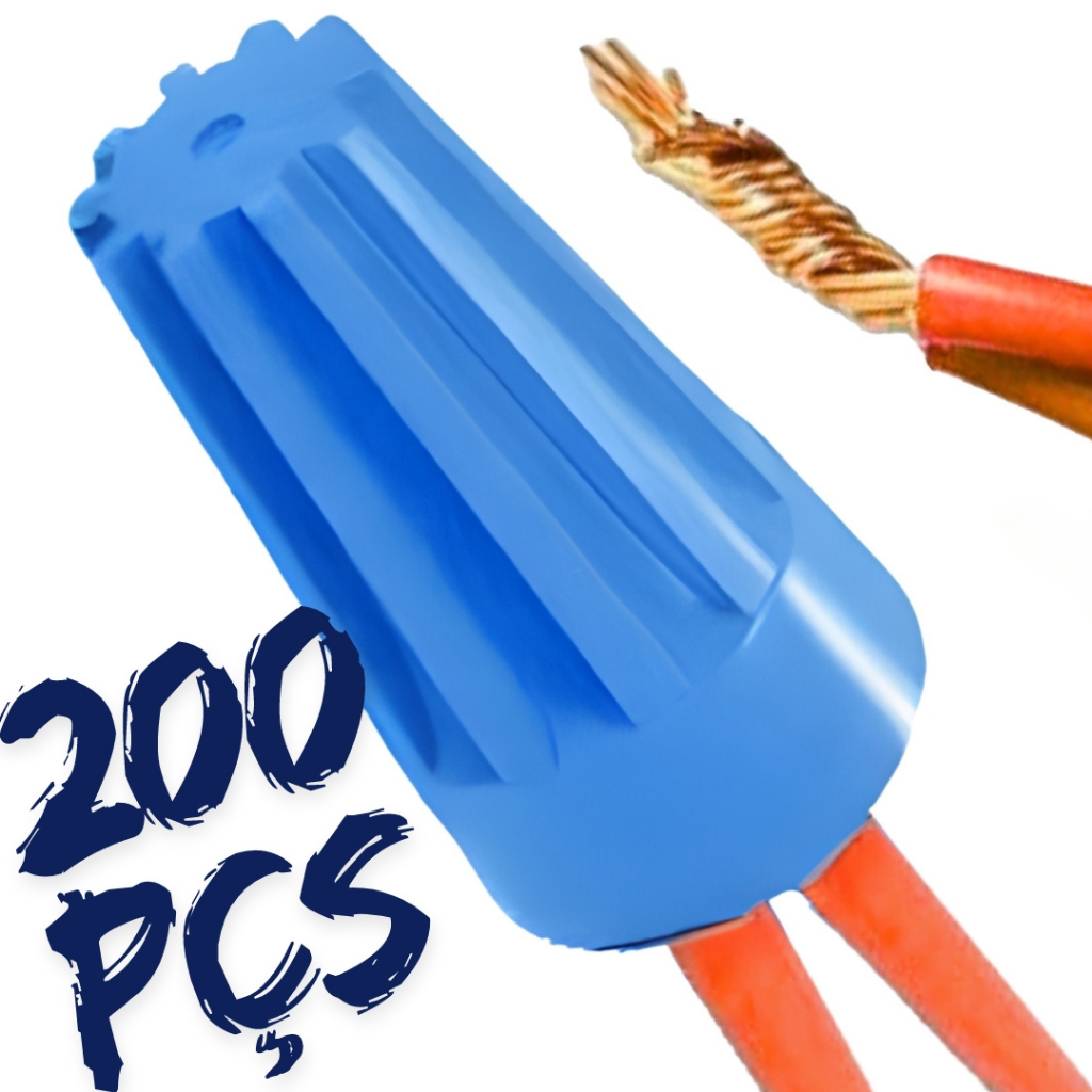 200X Emenda de Fios Conector Torção Azul Sp2 0,8mm A 4mm (Pacote c/ 200pçs) em Oferta na Shopee