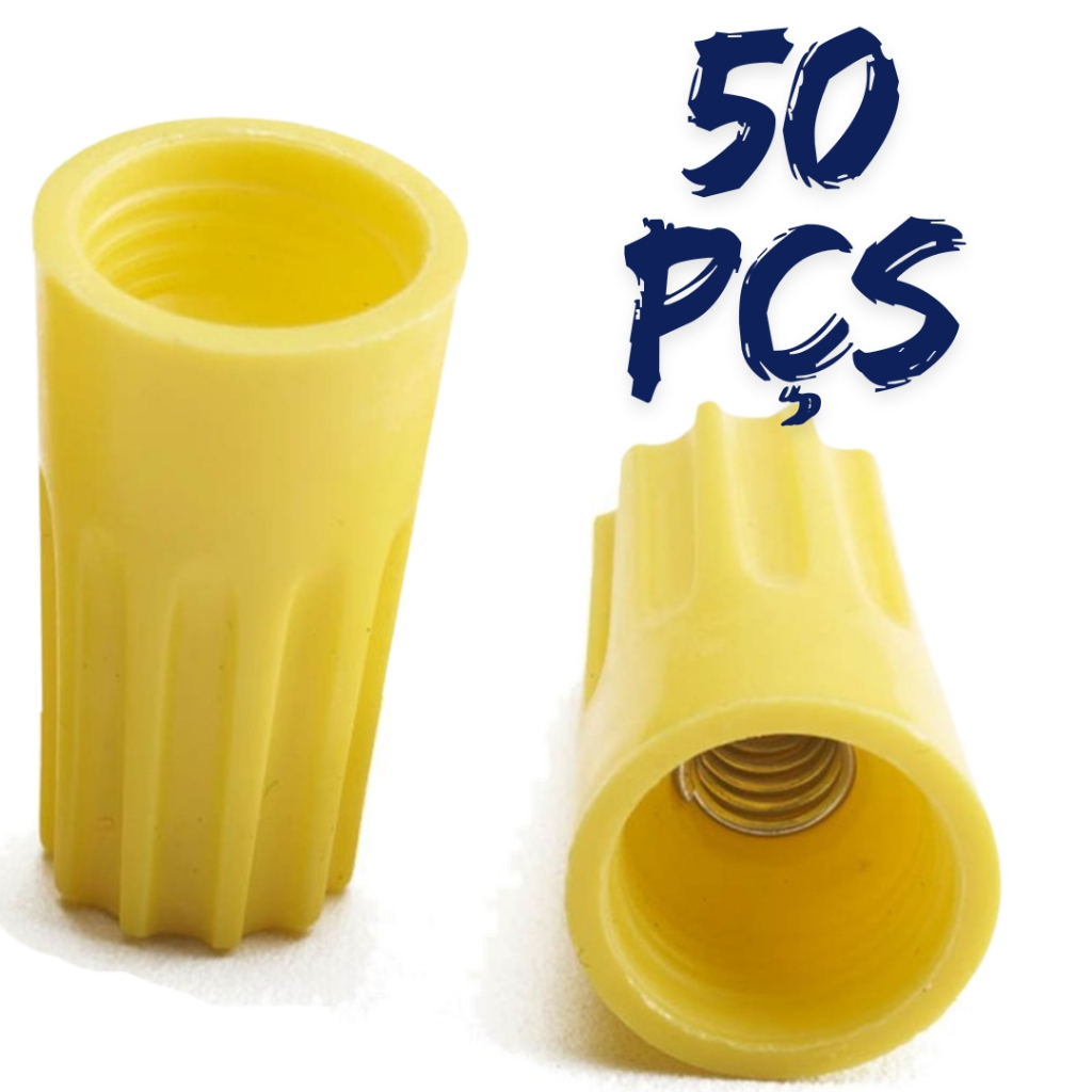 50X Emenda de Fios Conector Torção Amarelo Sp4 2,5mm A 10mm (Pacote c/ 50pçs) em Oferta na Shopee