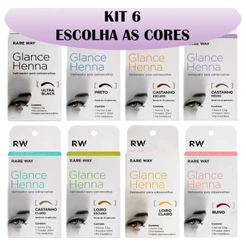 Kit 6 Hennas Glance Para Sobrancelhas Rare Way 100% Natural