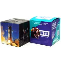 Cubo Mágico 3x3 Personalizado Vinci Cube Chegada à Lua Manual do Mundo