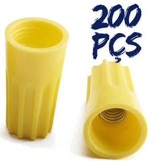 200X Emenda de Fios Conector Torção Amarelo Sp4 2,5mm A 10mm (Pacote c/ 200pçs) em Oferta na Shopee