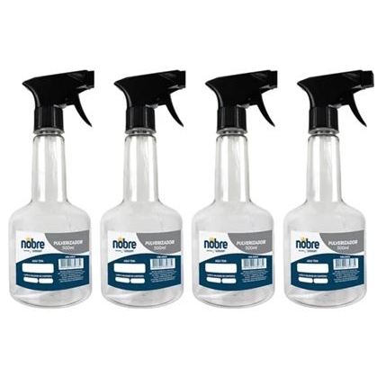 Kit 4 Pulverizador Borrifador 500ml Com Valvula Gatilho Spray Manual Frasco Pet Plastico - Nobre em Oferta na Shopee