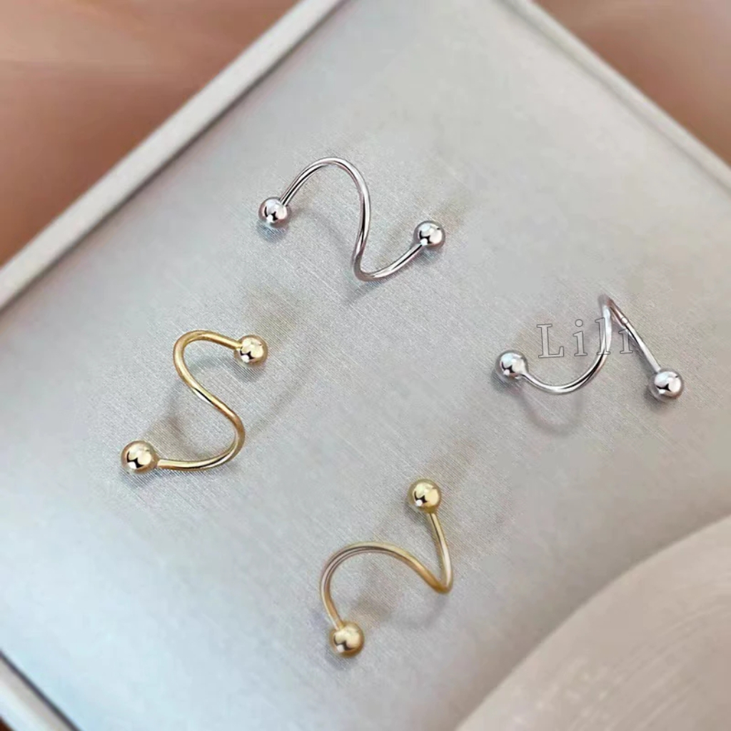 Kit 2 Piercing Twister Espiral Aço Cirúrgico Boca, orelha, cartilagem, septo, Helix, nariz, tragus em Oferta na Shopee