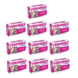 Kit 10 Verminex Gatos Vermifugo Oral de Amplo Espectro C/4 Comp. em Oferta na Shopee