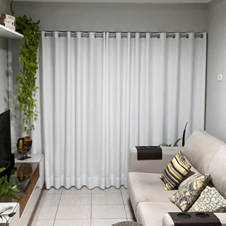 Cortina Voil Gaze De Linho 7,00 x 2,40/2,50/2,60/2,70/2,80  C/forro Blackout Grosso Original Sala ou Quarto em Oferta na Shopee