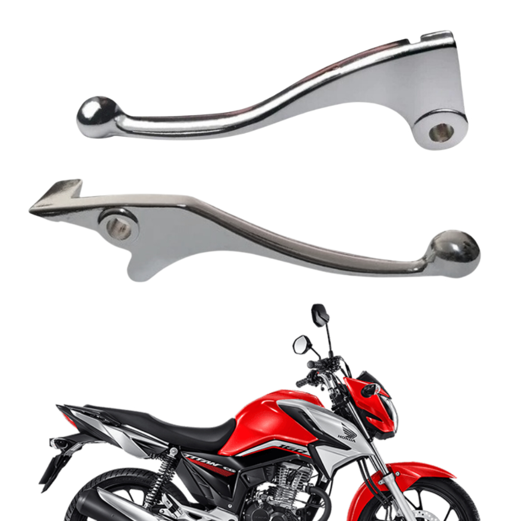 Kit Manete Freio A Disco + Manete Embreagem Titan 125/150/160 Cromado