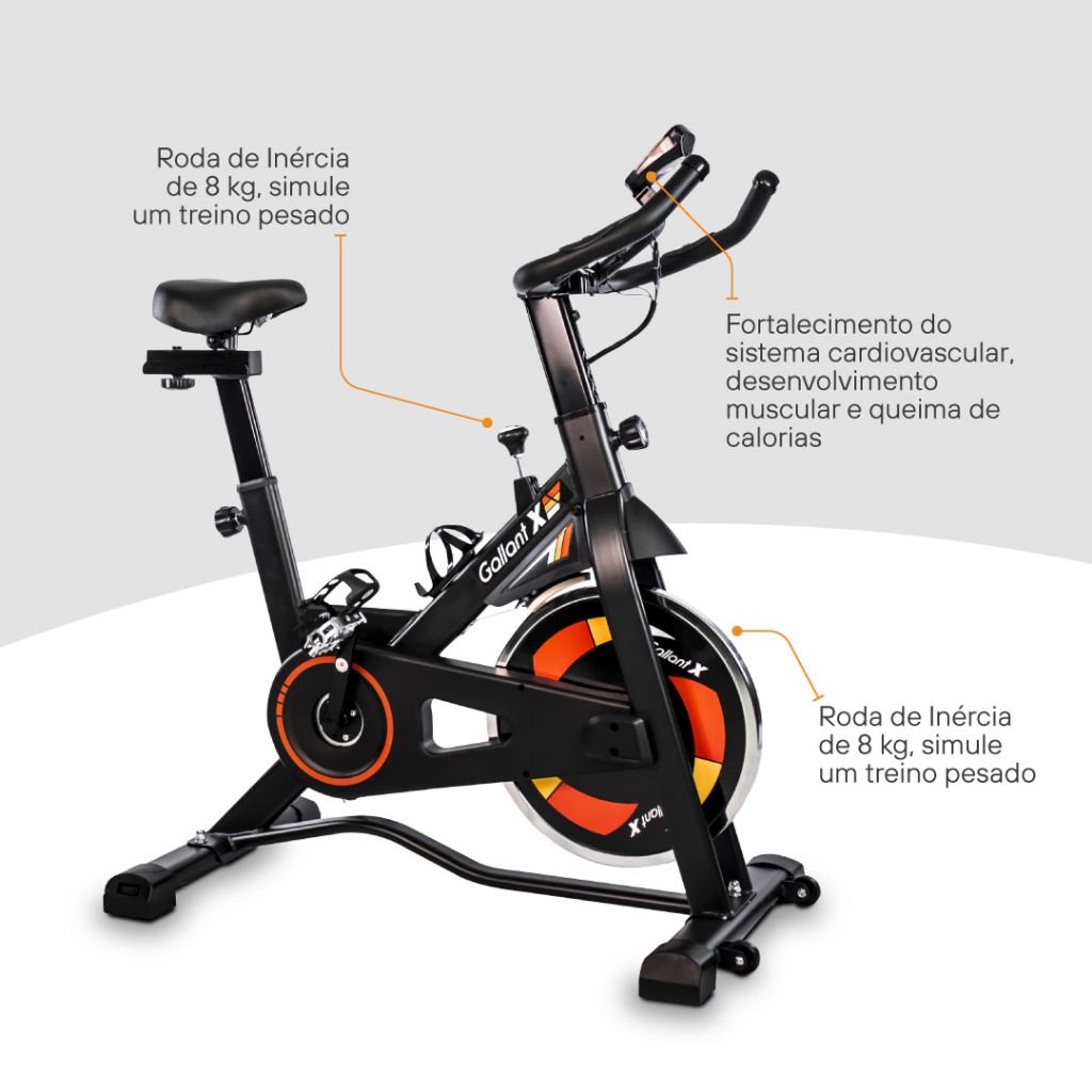 Bicicleta Ergométrica Gallant Elite X Spinning Roda De Inércia 8Kg Ate 110Kg Mecânica (GSB08HBTA-PT) em Oferta na Shopee