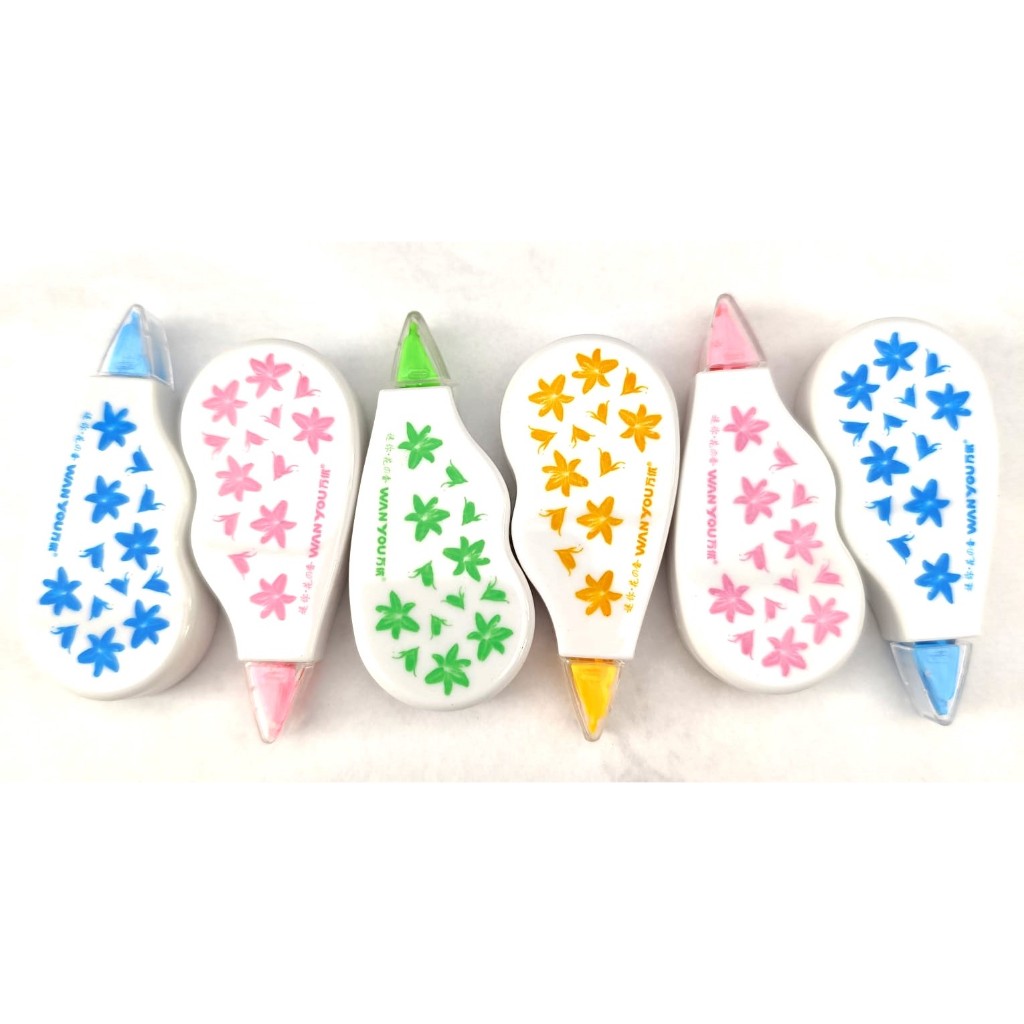 Fita Corretiva Kit Bolsa Com 6 Peças Para Correção De Escrita Papelaria Criativa Escola Escritório Papelaria Kawaii