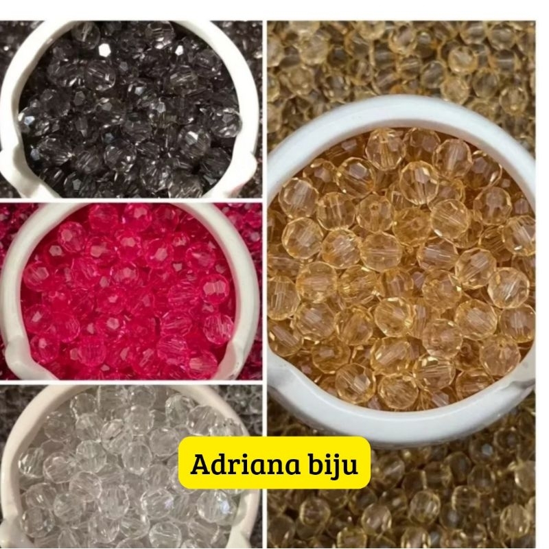 Bola Sextavada 10mm em acrílico 60 unidades em Acrilico Facetada /Miçangas para Artesanato