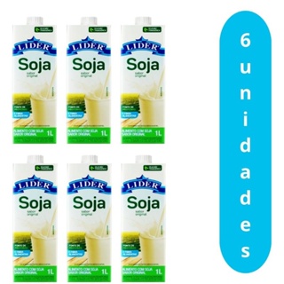 Leite de Soja Original Líder 1L - 6 Unidades em Oferta na Shopee
