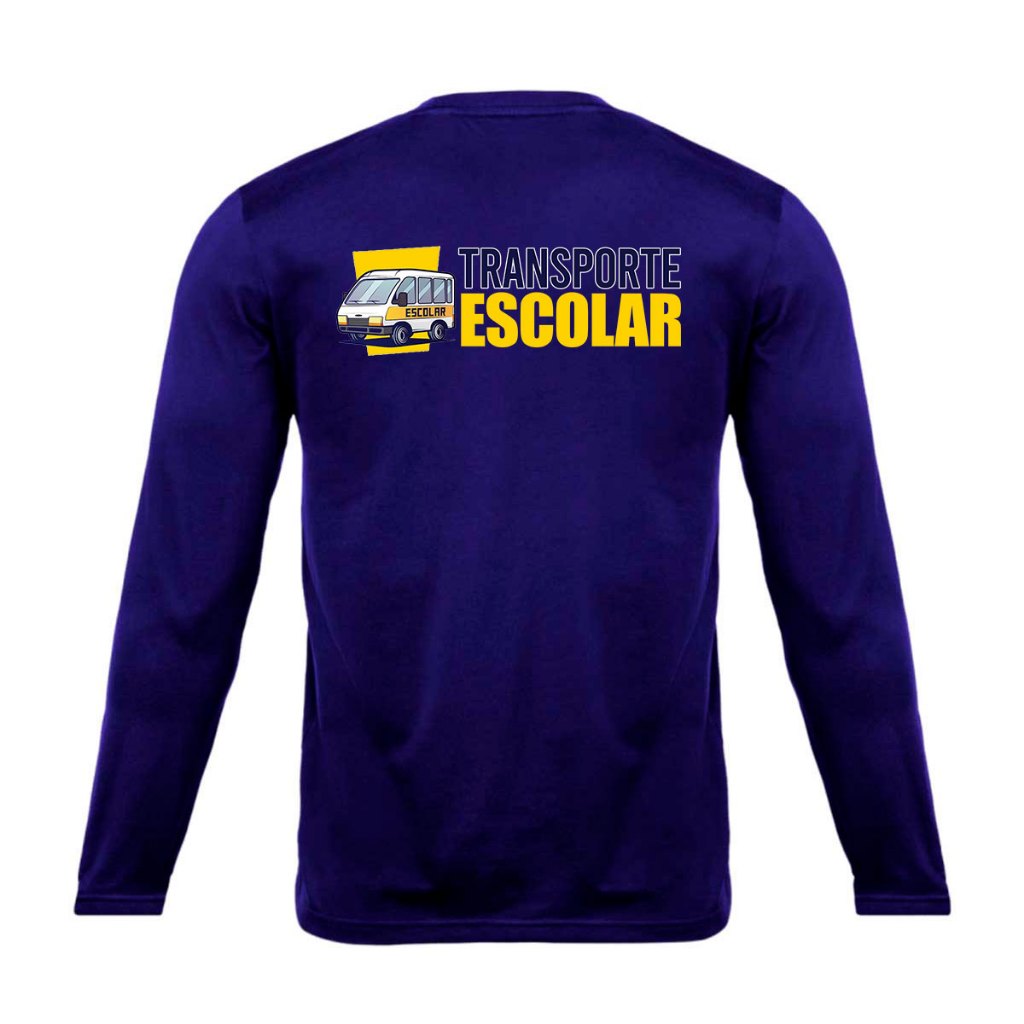 Camiseta Uniforme Transporte Escolar Dryfit - Manga Longa/Curta - Várias Cores em Oferta na Shopee