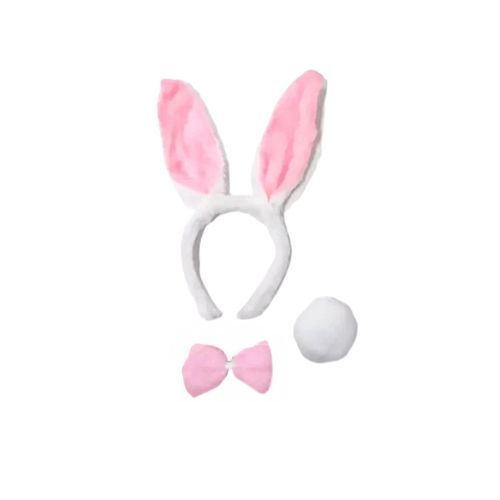 Kit Arco De Coelho Com Rabinho e Gravata Festa Fantasia Decoração