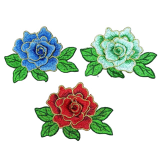 1 ou 3 Apliques de Roupa Patch Bordado Flor 3D  Rosa para Costurar ou Colar (não é termocolante) em Oferta na Shopee