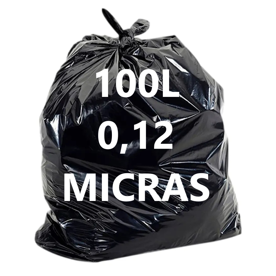 Saco de Lixo Preto Super Reforçado 100L com 0.12 micras em Oferta na Shopee