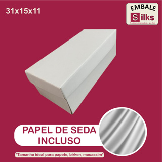 CAIXAS PARA CALÇADOS  31x15x11 COM BRINDE DE PAPEL DE SEDA – FÁCIL MONTAGEM em Oferta na Shopee