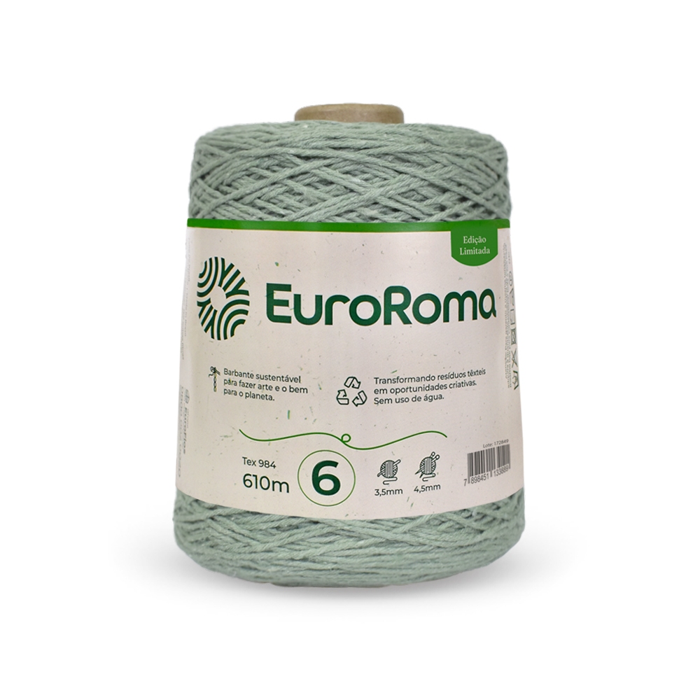 Barbante EuroRoma Colorido N°6 - 600g Cor 809 Alecrim - Edição Limitada em Oferta na Shopee