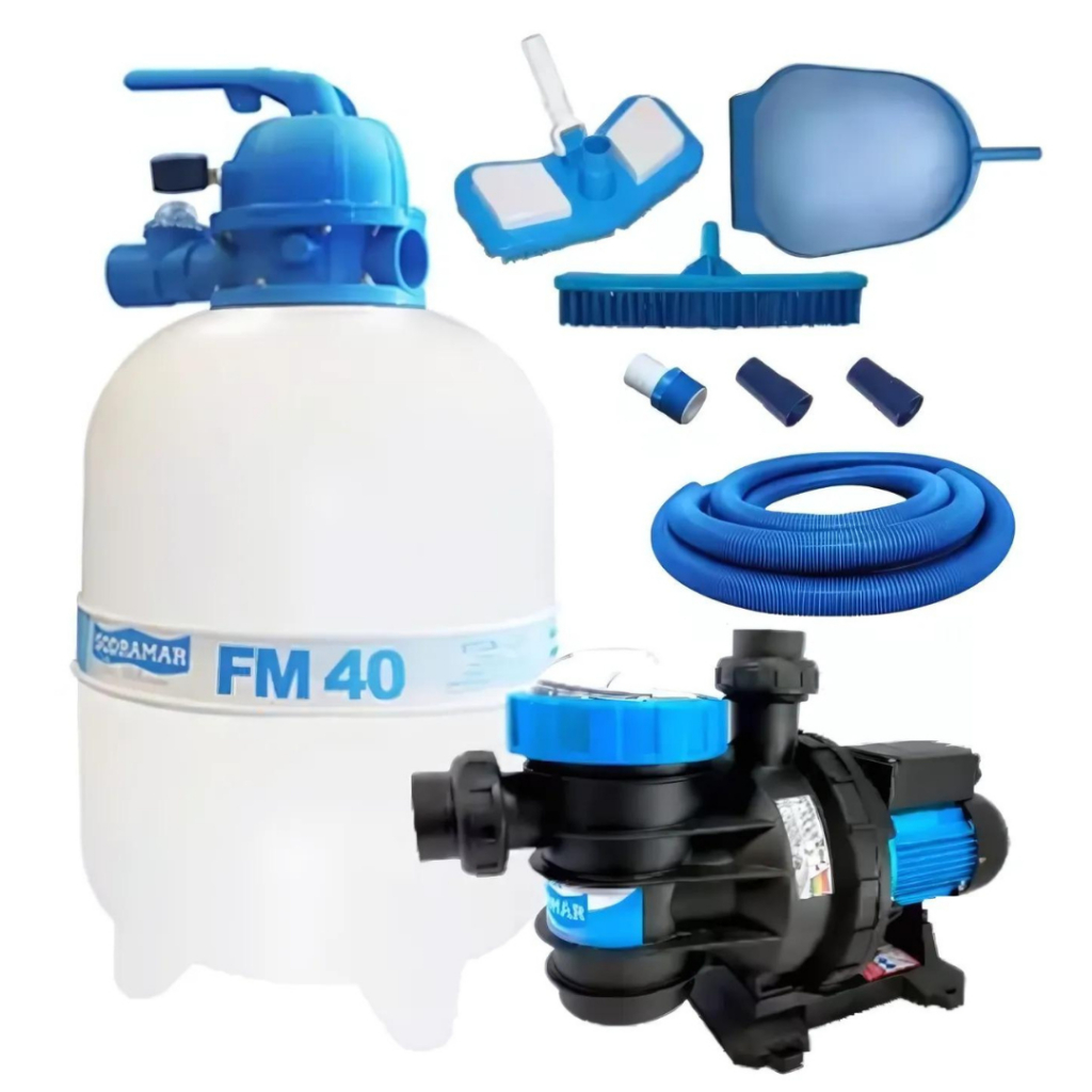Kit Bomba 1/2 C/ Filtro Sodramar + Kit Limpeza Com Mangueira - Home & Living