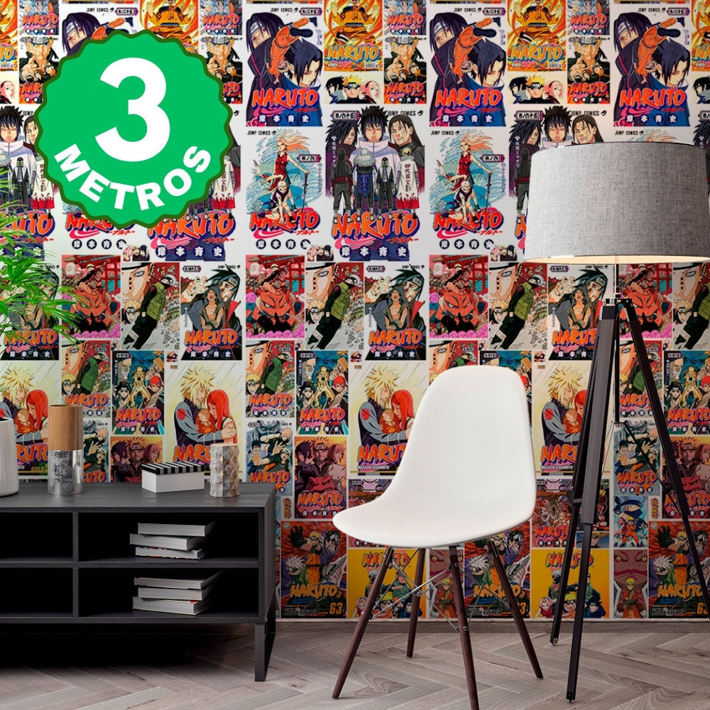 Papel de Parede Adesivo Naruto Capa de HQ Coloridos Quadrinhos Lavável Para Sala e Quarto - Pro Decor em Oferta na Shopee