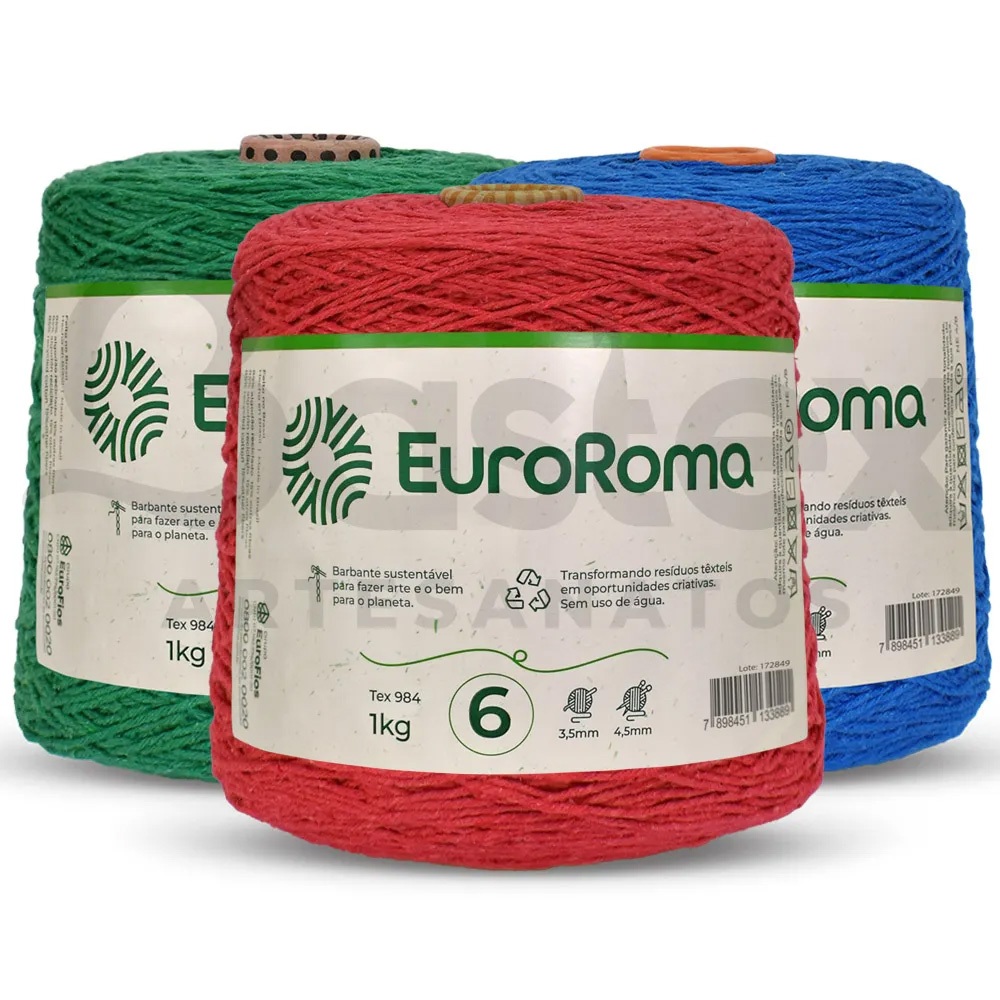 Barbante EuroRoma Colorido N°6 - 1kg em Oferta na Shopee