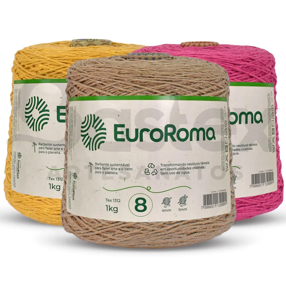 Barbante EuroRoma Colorido N°8 - 1kg em Oferta na Shopee
