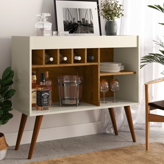 Aparador Buffet Odin Pés Palito Cor Off / Nature em Oferta na Shopee