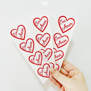Etiquetas adesivas "coração com amor" em Oferta na Shopee
