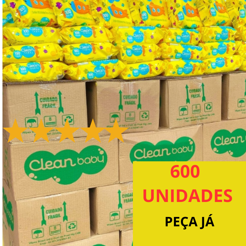 Caixa Com 600 unidades de  Lenços/Toalhas Umedecida Kit Higiene Bebe