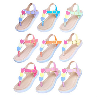 Sandália infantil de dedo enfeite corações coloridos. em Oferta na Shopee