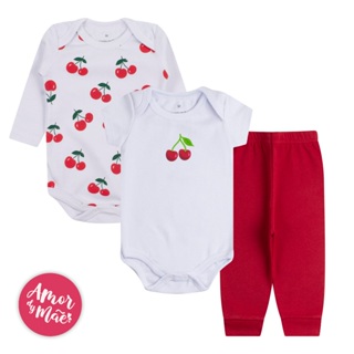kit 3 peças body bebê manga curta longa calça Mijão menina Feminino P ao GG Algodão em Oferta na Shopee