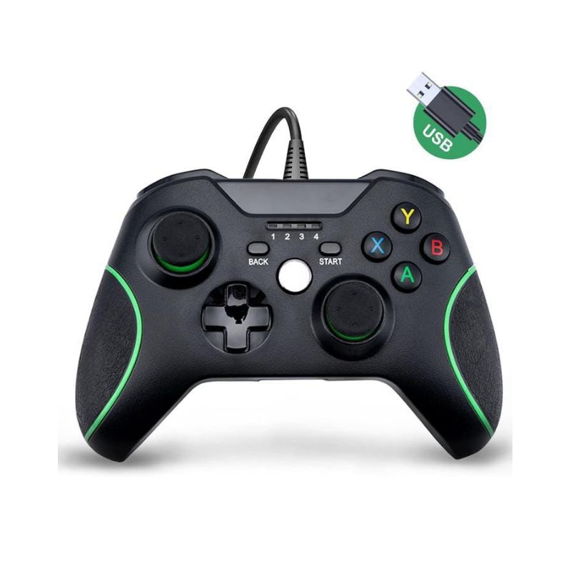 Controle com fio para Xbox one, GENAI com dupla vibração Controlador de Jogos com fio Xbox One, Controlador de joystick