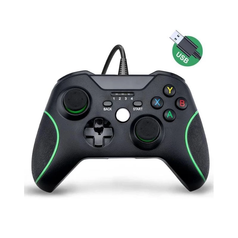 Controle com fio para Xbox one, GENAI com dupla vibração Controlador de Jogos com fio Xbox One, Controlador de joystick