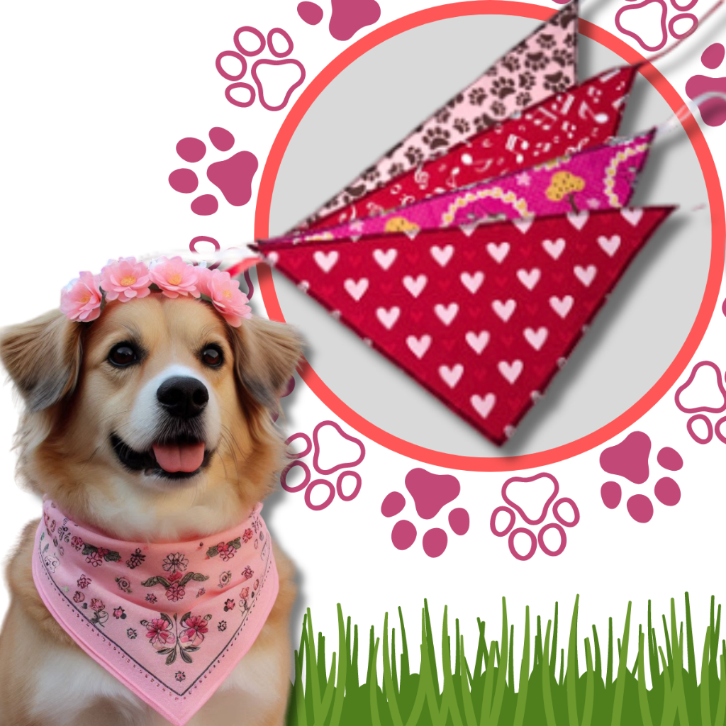Kit Bandana Pet, Fêmea, Cachorro, Cães, Banho e Tosa, Pet Shop, Tamanho G, 15 Unidades.