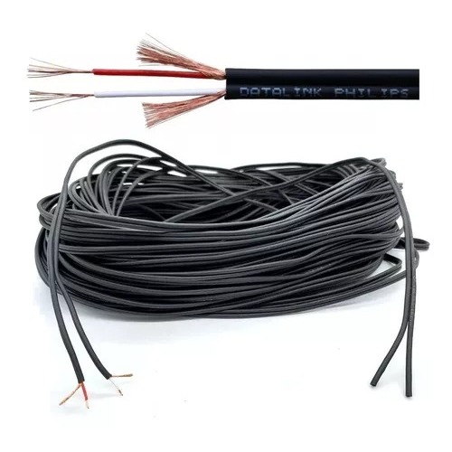 Cabo Duplo Para Áudio Stereo Fio Philips 2 X 0,50mm 10 Metros Blindado Profissional Datalink