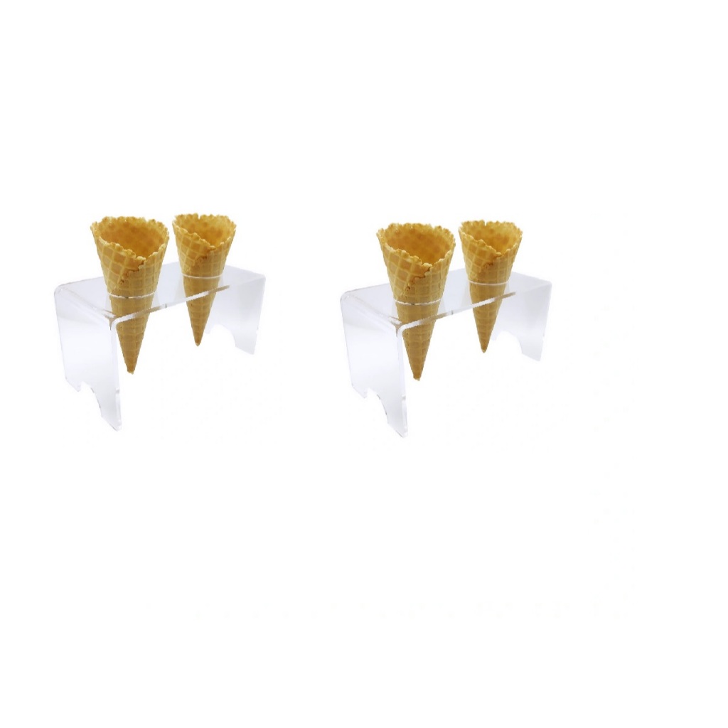 Suporte Pizza Porta Cone Temaki Sorvete Doce Batatas Mesa Casquinha Cascão Acrílico 2 Furos 02UND